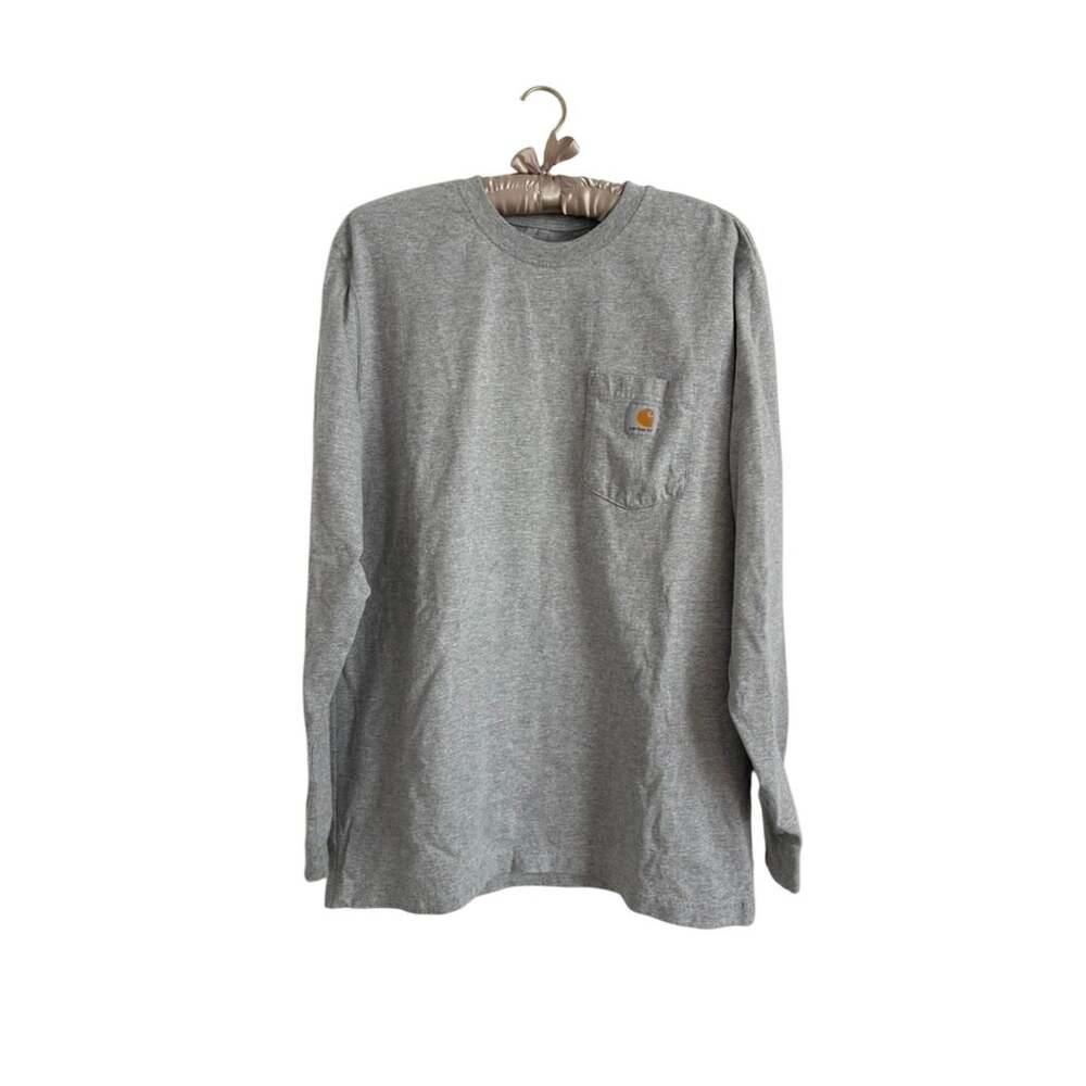 Carhartt Men's Original Fit Gray Long Sleeve Shirt Large